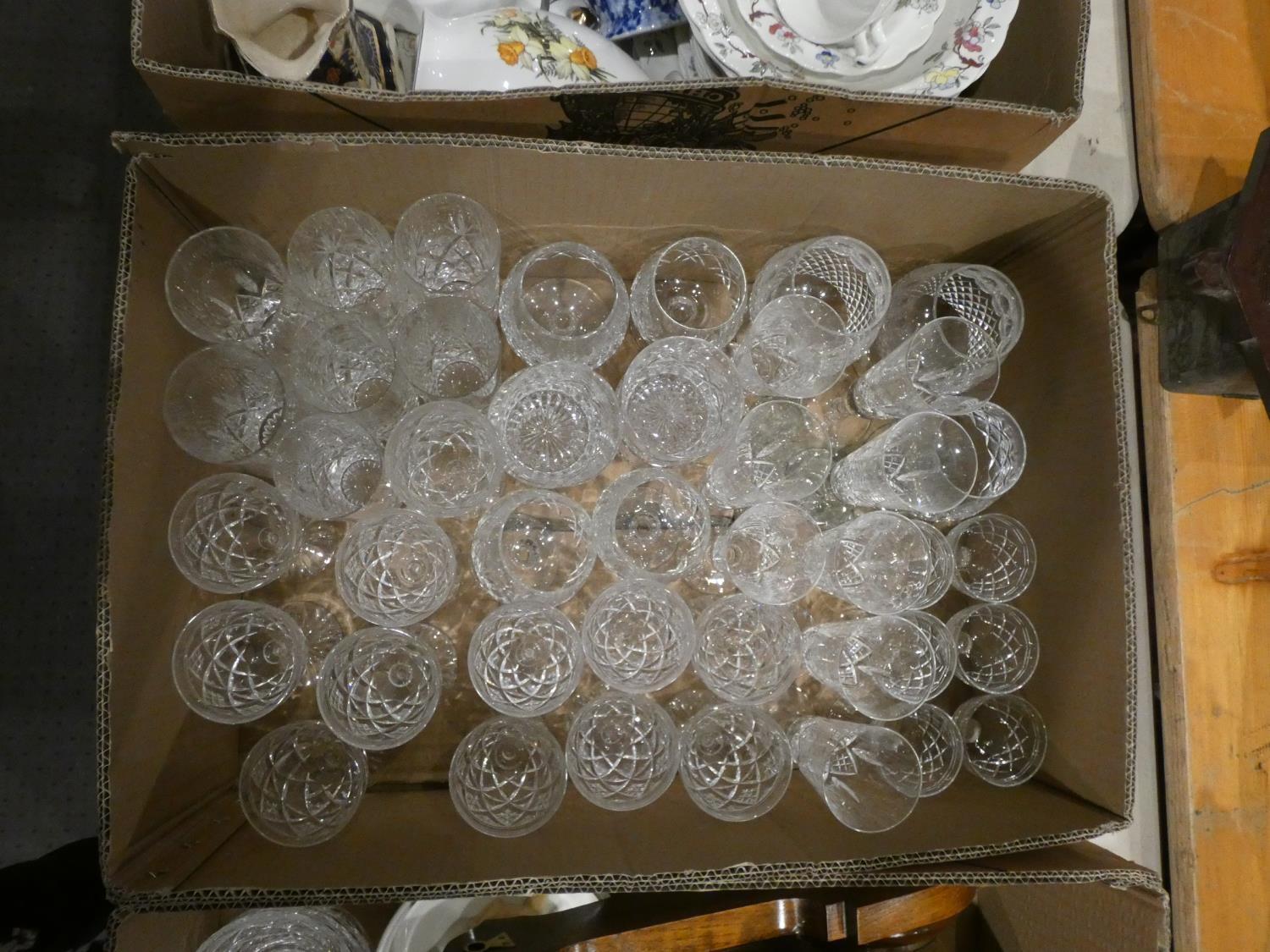 A large collection of Stuart cut glass crystal to include, brandy balloons, port, whiskey, wine, and - Image 2 of 2