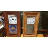 2 American wall clocks and 2 grand-daughter clock cases