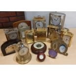 A Kundo anniversary clock and other mantle and carriage clocks