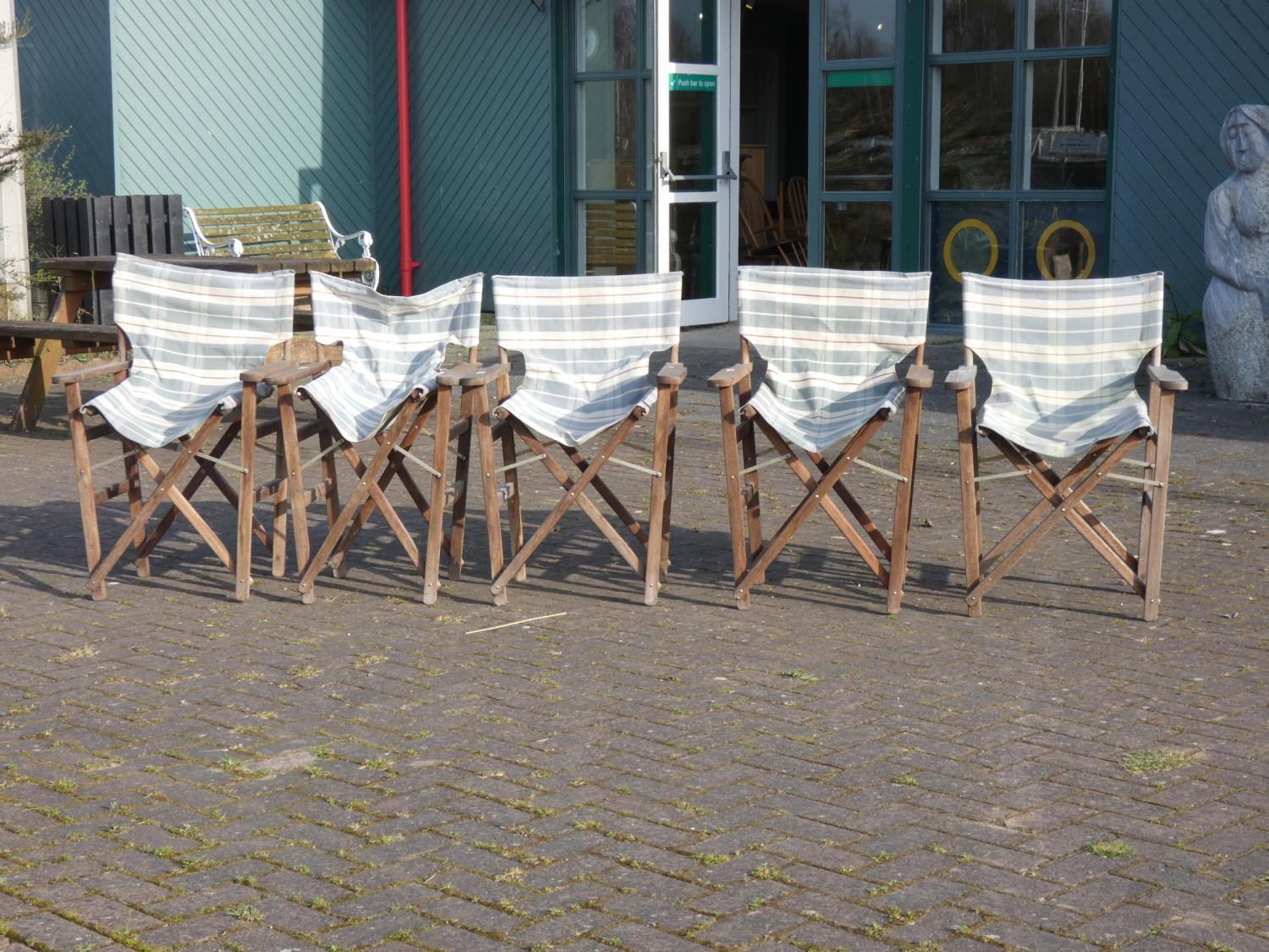 A set of five hardwood folding garden chairs (5)