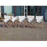 A set of five hardwood folding garden chairs (5)