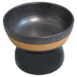 An Ettore Sottsass Bitossi Montelupo "Bolo" terracotta bowl, of circular form with matt black