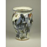 Unknown, a baluster stoneware vase with mottled glaze, impressed mark to base and numbered 1390,