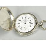 A 19th century silver Swiss full hunter pocket watch for the Russian market, by George Jacot, the