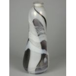 Andrew Sanders, an iridescent black and white pearl baluster vase, engraved AH Sanders, '83,