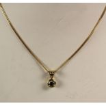 An 18ct gold diamond set pendant, collet set with a brilliant cut stone, weighing approximately 0.