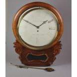 L.B. Dobson, Beverly, a Victorian mahogany fusee wall clock, the 12" dial signed, the movement