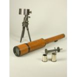F. Davidson, London, a Davon telescope, leather covered, 37 cm, together with various fittings,