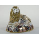 A Royal Crown Derby large lion figure, gold seal, dated 1996, 15 cm high.