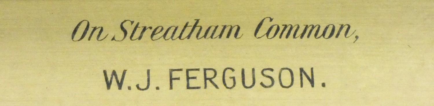 J W Ferguson (Scottish died 1915), On Streatham Common, signed, watercolour, 21 x 34 cm. - Image 2 of 3