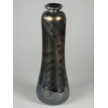 Andrew Sanders, an iridescent black oil baluster vase, engraved AH Sanders Otley '82, height 25 cm