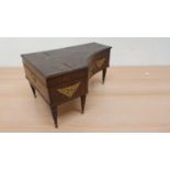 A French 19th century musical box/sewing box/jewellery box in the form of a grand piano, opening