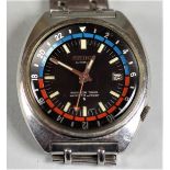 Seiko, Navigator Timer, a stainless steel automatic watch with dual time zone, c.1970's, ref. 6117-