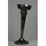 A tall octagonal tapering vase, Sheffield 1931, height 28cm, weight 11oz