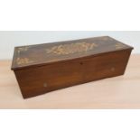 Lecoultre and Granger A 19th century Swiss music box, rosewood case with boxwood inlay, single