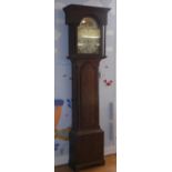 Jos. Barker, Easingwold, a Victorian oak 30 hour longcase clock, the 13" dial with floral