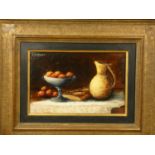 R.J. Bizet (French 20th century), Nature Morte, oil on canvas, signed and dated 1967 verso, 15 x