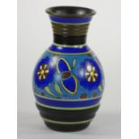 A Gouda baluster vase, decorated in the Clio pattern, signed to the base, 24 cm.