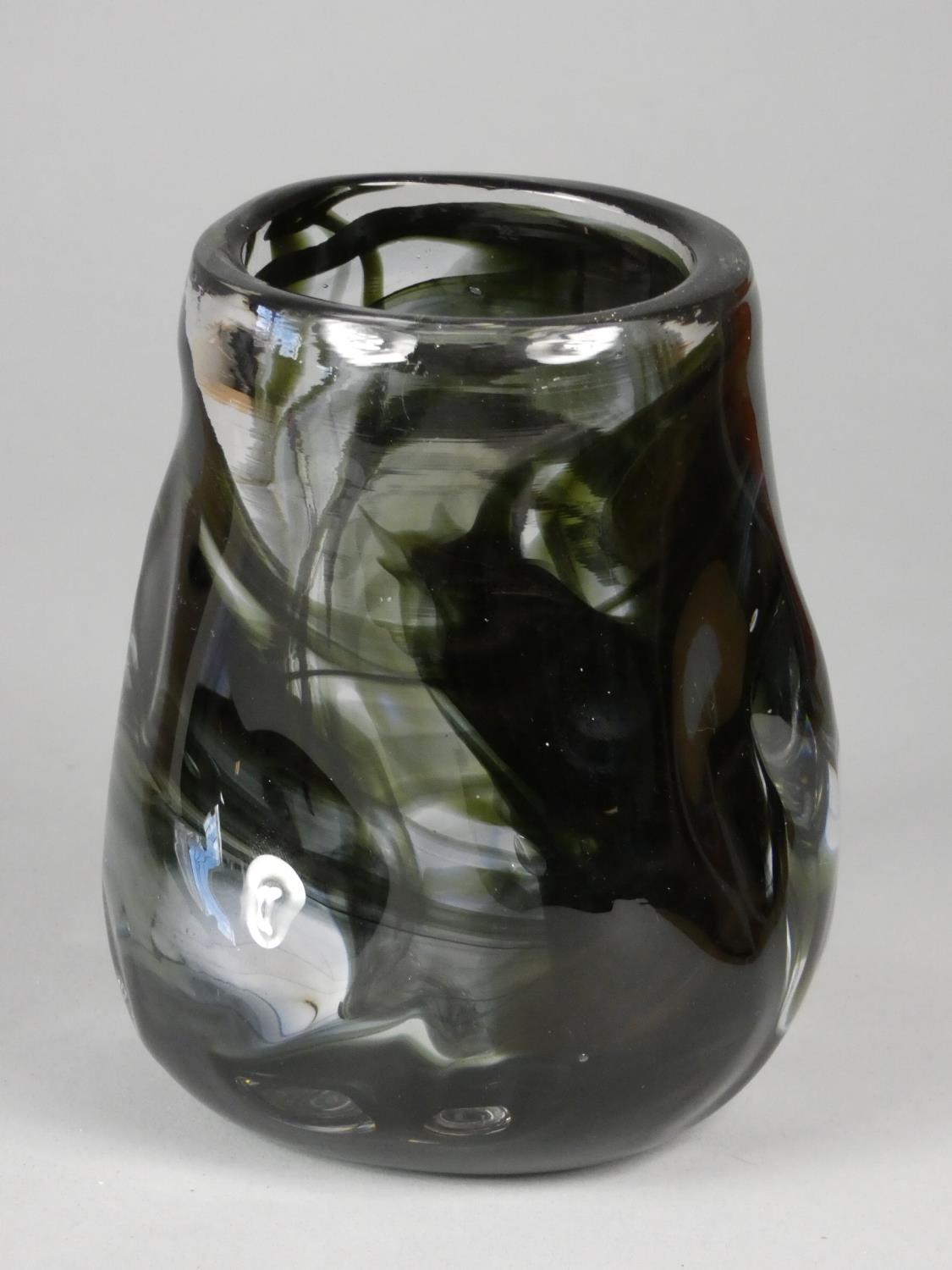 Geoffrey Baxter - Whitefriars - Knobbly range vase with black and green detail, height 14 cm - Image 2 of 3