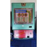 A Duchess one arm three reel bandit fruit machine, mid century, 73 x 44 cm.