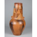 Unknown, a terracotta vase with triangle design, height 26.5 cm