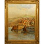 Sidney Barrett, (20th century), Whitby Harbour, signed and dated 1912, oil on canvas, 64 x 48 cm.