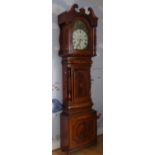 Joseph Moses, Bishops Auckland, a Victorian mahogany and inlaid 8 day longcase clock, the 13" dial