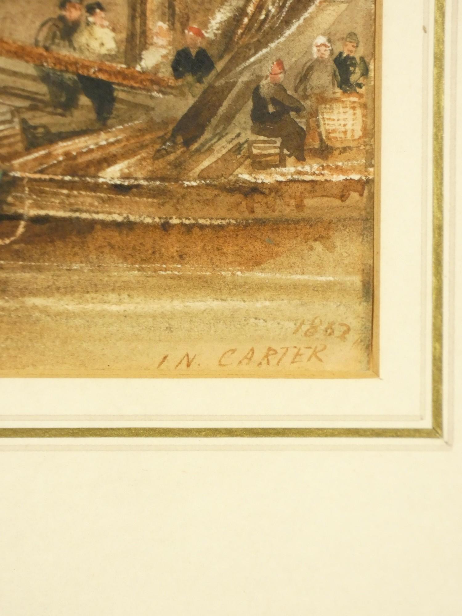 Joseph Newington Carter (1835 - 1871), On the Foss, York, signed and dated 1862, watercolour, 16 x - Image 2 of 4