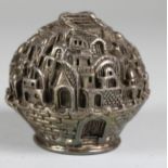 An Israeli silver sculpture, Signed Jerusalem, 2000, the sculpture, depicting a panoramic of the Old