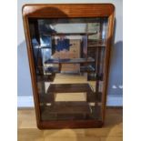 A Chinese hardwood wall mounted display cabinet, 84 x 51 x 11 cm.