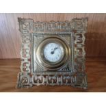 Gustave Becker, a Victorian cast brass mantle time piece, 16 cm