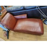 A brown leatherette day bed/sofa, 168 x 78 cm