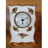 Royal Albert Country Roses, a quartz mantle clock, 16 cm.