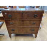 An Edwardian mahogany chest of three long drawers, 85 x 43 x 82 cm.