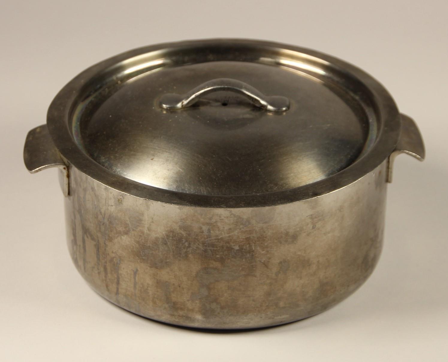Three stainless steel cooking pots, each marked to base and lid 'LMS HOTELS' - Image 2 of 7