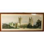 A framed carriage print "Canterbury Cathedral, Kent"