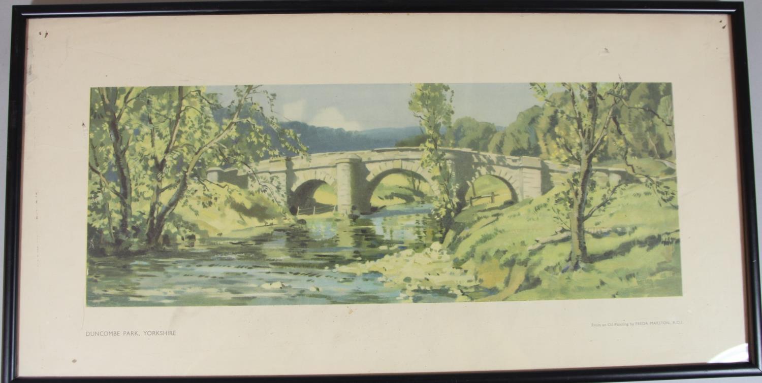 Two framed carriage prints- River Wharfe, near Ilkley and Duncombe Park, Yorkshire - Image 3 of 3