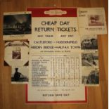 A double-royal sized railway executive (N.E regions) 1952 poster for cheap day return tickets