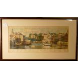 A framed carriage print "The River Ouse, York"