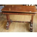 A Victorian rise and fall buffet server / side table with scroll shaped and carved supports 106 cm