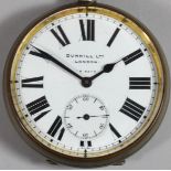 Dunhill, London, a large 8 day keyless wind pocket watch, diameter 65 mm