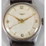 Longines, a stainless steel manual wind gentleman's wristwatch, c. 1958, 17 jewel movement, 9605538,