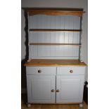 A painted pine welsh dresser 175 cm tall 106 cm wide 43 cm deep