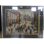 After Lowry, A Procession, print, 45 x 60 cm, R. Simm, Tillington Farm, ltd ed print 416/850 and