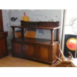 An Edwardian mahogany buffet sideboard. 150 cm wide, 118cm tall.