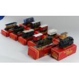 A collection of eleven boxed model railway including Tri-ang Hornby 0-6-0 Saddle Tank Locomotive