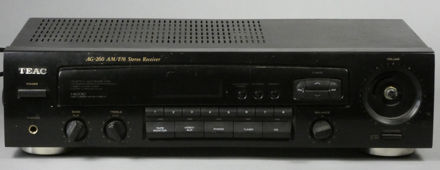 An mid 2000's Homemix TT1000 turntable, together with a Teac AG-260 Stereo receiver with a missing - Image 8 of 9