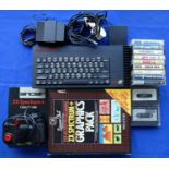 A Spectrum + 128K games console S No 007 004946 compete with power supply unit, joystick, joystick