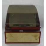 A 1950s/60s Alba portable record player together with a Tellux table top record player. (2)