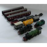 Three Hornby locomotives to include- a green 8578 (R.150), Great Western 101 and a British